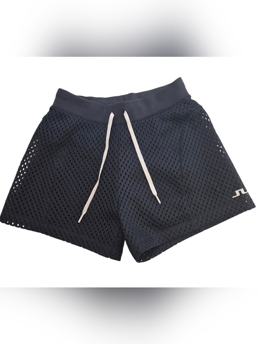 J.Lindeberg Misha Mesh Shorts Womens Size S Black Athletic Golf Drawstring